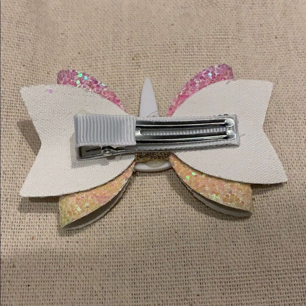 Rainbow Unicorn Hair Bow - Picture 2 of 4